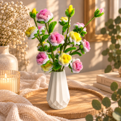 Lot 3 branches de rosier - Tricolore