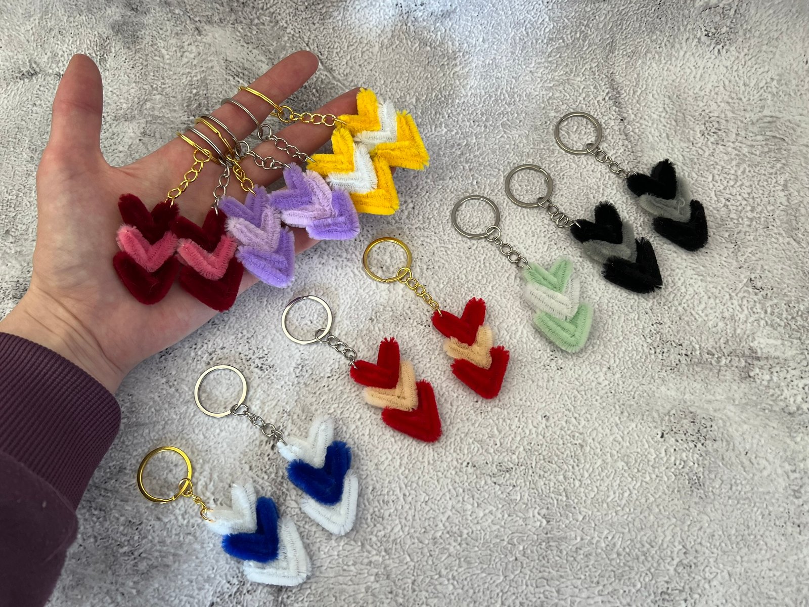 Porte-clés 3 p'tits coeurs